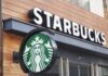 Starbucks cafe exterior with logo and sign