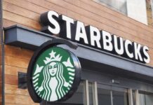 Starbucks cafe exterior with logo and sign