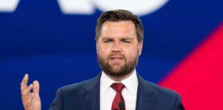 JD Vance speaking at an event.