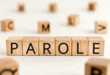 Wooden blocks spelling the word parole