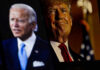 Joe Biden and Donald Trump side by side images.