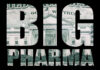 Text 'BIG PHARMA' overlaid on a background of U.S. currency