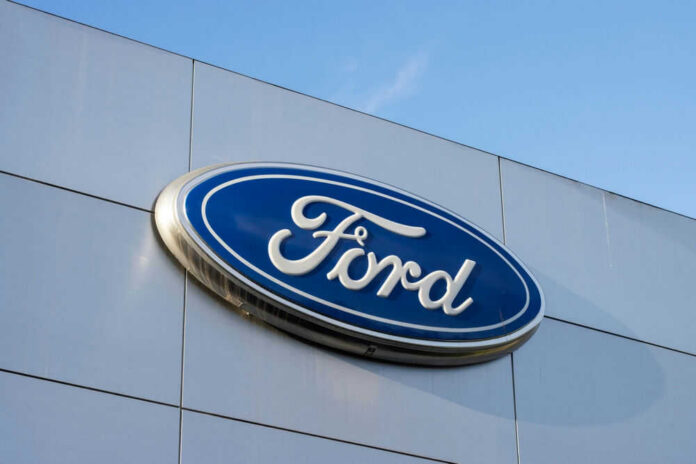 Ford logo on a buildings exterior wall