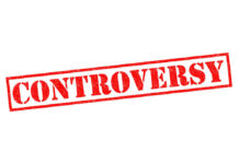 Controversy stamp in bold red letters