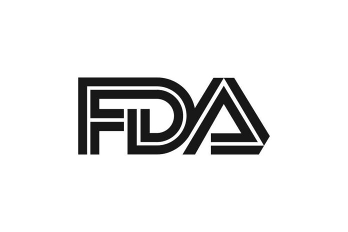 Logo of the FDA featuring stylized letters F, D, and A