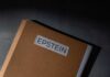 A brown folder with the label 'EPSTEIN' on it