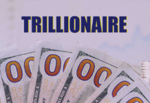 Hundred dollar bills with Trillionaire text above them