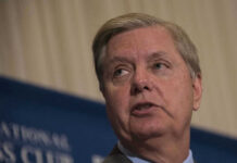 Senator Lindsey Graham speaking at event.