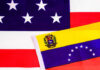 Flags of Venezuela and the United States displayed together