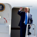 Donald Trump stepping out of Air Force One