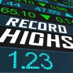 Stock market numbers displaying Record Highs
