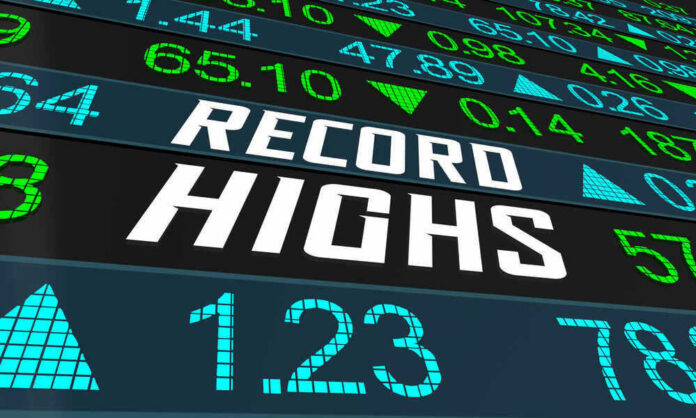shutterstock_1843671091 Stock market numbers displaying Record Highs