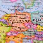 Map showing Germany and Poland with major cities labeled