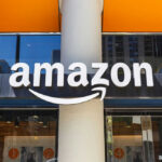 Amazon storefront with recognizable logo and glass windows