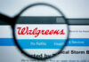 Magnifying glass highlighting Walgreens website header logo
