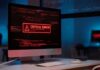 Computer screen displaying a critical error message in red